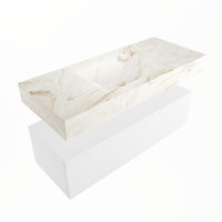 Mondiaz Alan Dlux badmeubel 110cm Talc - Cloud wastafel Frappe midden - met 1 kraangat