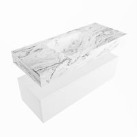 Mondiaz Alan Dlux badmeubel 110cm Talc - Cloud wastafel Glace midden - met 1 kraangat