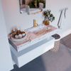 Mondiaz Alan Dlux badmeubel 110cm Talc - Cloud wastafel Glace rechts - met 1 kraangat