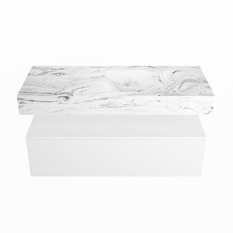 Mondiaz Alan Dlux badmeubel 110cm Talc - Cloud wastafel Glace rechts - met 1 kraangat