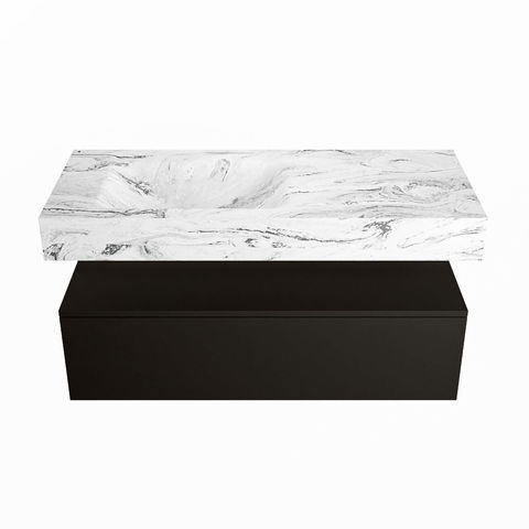 Mondiaz Alan Dlux badmeubel 110cm Urban - Cloud wastafel Glace links - zonder kraangat