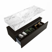 Mondiaz Alan Dlux badmeubel 110cm Urban - Cloud wastafel Glace midden - zonder kraangat