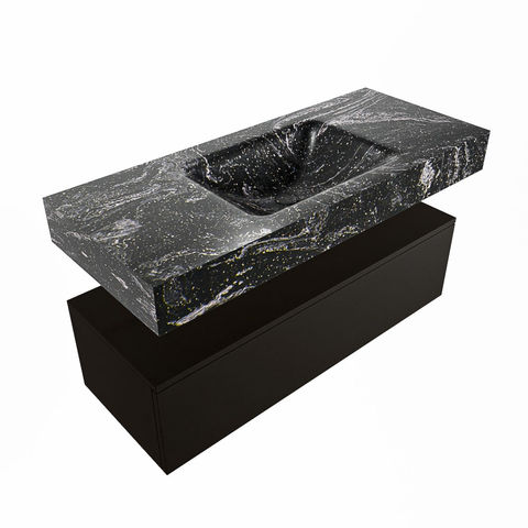 Mondiaz Alan Dlux badmeubel 110cm Urban - Cloud wastafel Lava midden - zonder kraangat