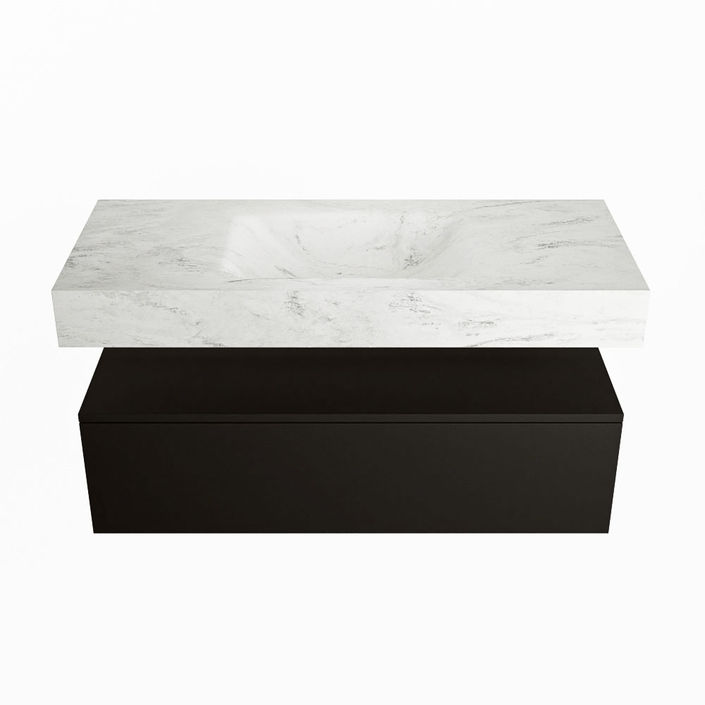 Mondiaz Alan Dlux badmeubel 110cm Urban - Cloud wastafel Opalo midden - zonder kraangat
