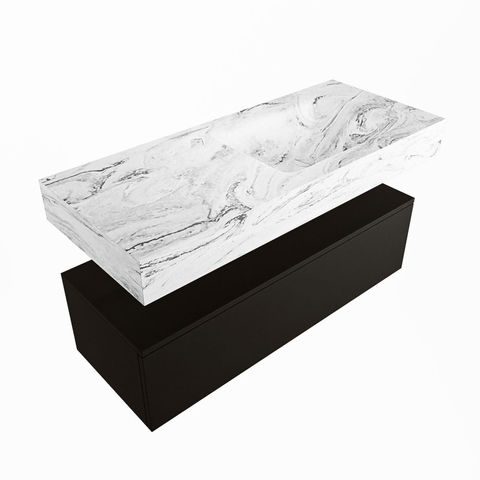 Mondiaz Alan Dlux badmeubel 110cm Urban - Cloud wastafel Glace rechts - zonder kraangat