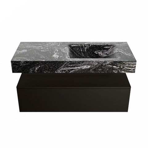 Mondiaz Alan Dlux badmeubel 110cm Urban - Cloud wastafel Lava rechts - zonder kraangat