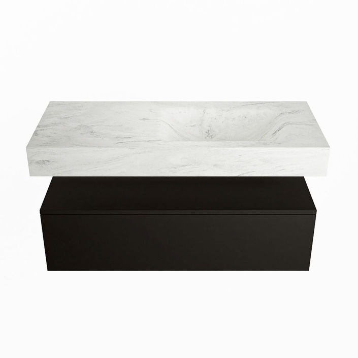 Mondiaz Alan Dlux badmeubel 110cm Urban - Cloud wastafel Opalo rechts - zonder kraangat