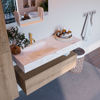 Mondiaz Alan Dlux badmeubel 110cm Washed Oak - Cloud wastafel Ostra links - met 1 kraangat