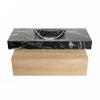 Mondiaz Alan Dlux badmeubel 110cm Washed Oak - Cloud wastafel Lava midden - zonder kraangat