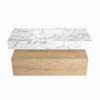 Mondiaz Alan Dlux badmeubel 110cm Washed Oak - Cloud wastafel Glace midden - met 1 kraangat