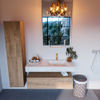 Mondiaz Alan Dlux badmeubel 110cm Washed Oak - Cloud wastafel Opalo rechts - met 1 kraangat