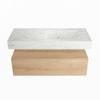 Mondiaz Alan Dlux badmeubel 110cm Washed Oak - Cloud wastafel Opalo rechts - met 1 kraangat