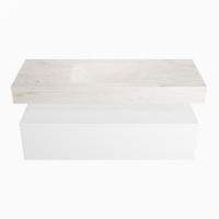 Mondiaz Alan Dlux badmeubel 120cm Talc - Cloud wastafel Ostra midden - zonder kraangat