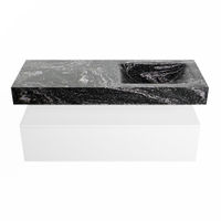 Mondiaz Alan Dlux badmeubel 120cm Talc - Cloud wastafel Lava rechts - zonder kraangat