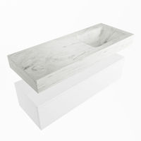 Mondiaz Alan Dlux badmeubel 120cm Talc - Cloud wastafel Opalo rechts - met 1 kraangat