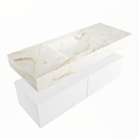 Mondiaz Alan Dlux badmeubel 120cm Talc - Cloud wastafel Frappe midden - met 1 kraangat