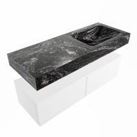 Mondiaz Alan Dlux badmeubel 120cm Talc - Cloud wastafel Lava rechts - zonder kraangat