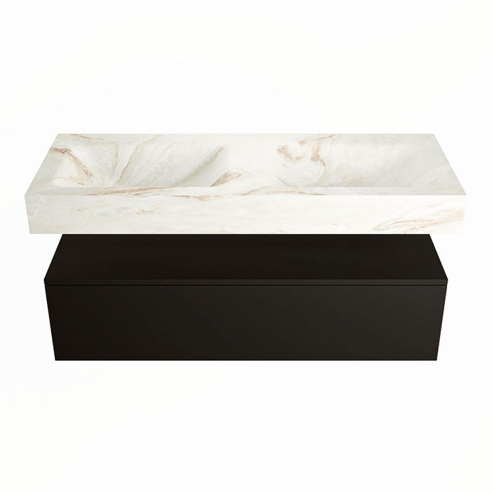 Mondiaz Alan Dlux badmeubel 120cm Urban - Cloud wastafel Frappe dubbel - zonder kraangat