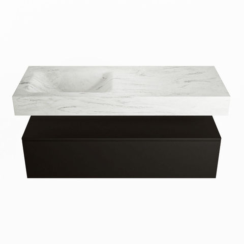 Mondiaz Alan Dlux badmeubel 120cm Urban - Cloud wastafel Opalo links - zonder kraangat