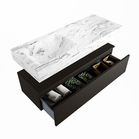 Mondiaz Alan Dlux badmeubel 120cm Urban - Cloud wastafel Glace links - met 1 kraangat