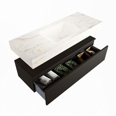 Mondiaz Alan Dlux badmeubel 120cm Urban - Cloud wastafel Ostra midden - met 1 kraangat