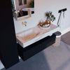 Mondiaz Alan Dlux badmeubel 120cm Urban - Cloud wastafel Frappe links - zonder kraangat
