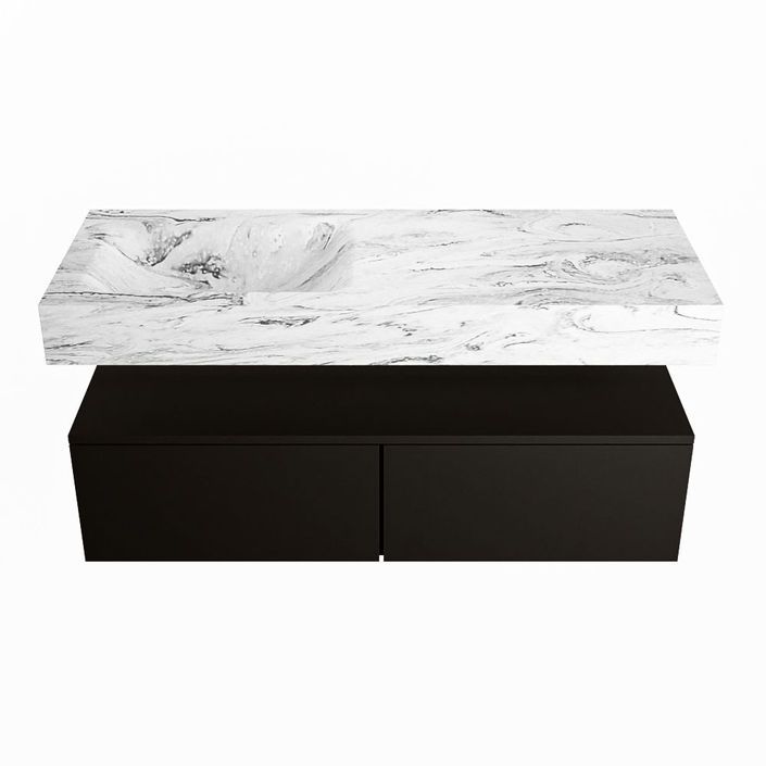 Mondiaz Alan Dlux badmeubel 120cm Urban - Cloud wastafel Glace links - met 1 kraangat