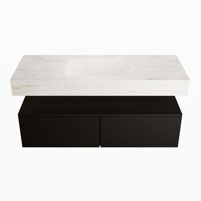 Mondiaz Alan Dlux badmeubel 120cm Urban - Cloud wastafel Ostra midden - zonder kraangat