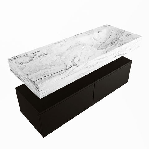 Mondiaz Alan Dlux badmeubel 120cm Urban - Cloud wastafel Glace rechts - zonder kraangat