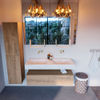Mondiaz Alan Dlux badmeubel 120cm Washed Oak - Cloud wastafel Opalo dubbel - zonder kraangat