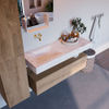 Mondiaz Alan Dlux badmeubel 120cm Washed Oak - Cloud wastafel Ostra links - zonder kraangat