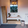Mondiaz Alan Dlux badmeubel 120cm Washed Oak - Cloud wastafel Opalo midden - zonder kraangat