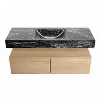Mondiaz Alan Dlux badmeubel 120cm Washed Oak - Cloud wastafel Lava midden - met 1 kraangat