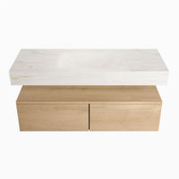 Mondiaz Alan Dlux badmeubel 120cm Washed Oak - Cloud wastafel Ostra midden - met 1 kraangat
