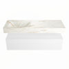 Mondiaz Alan Dlux badmeubel 130cm Talc - Cloud wastafel Frappe links - met 1 kraangat