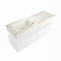 Mondiaz Alan Dlux badmeubel 130cm Talc - Cloud wastafel Frappe links - zonder kraangat