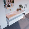Mondiaz Alan Dlux badmeubel 130cm Talc - Cloud wastafel Ostra links - zonder kraangat