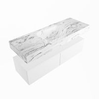 Mondiaz Alan Dlux badmeubel 130cm Talc - Cloud wastafel Glace midden - zonder kraangat