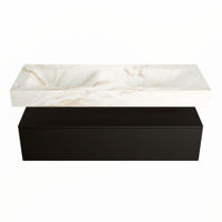Mondiaz Alan Dlux badmeubel 130cm Urban - Cloud wastafel Frappe dubbel - zonder kraangat