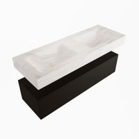 Mondiaz Alan Dlux badmeubel 130cm Urban - Cloud wastafel Ostra dubbel - zonder kraangat