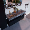 Mondiaz Alan Dlux badmeubel 130cm Urban - Cloud wastafel Lava dubbel - met 2 kraangaten