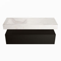 Mondiaz Alan Dlux badmeubel 130cm Urban - Cloud wastafel Ostra links - zonder kraangat
