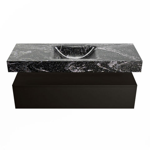 Mondiaz Alan Dlux badmeubel 130cm Urban - Cloud wastafel Lava midden - zonder kraangat