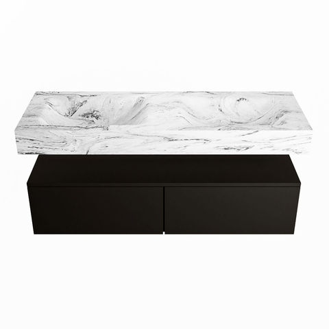 Mondiaz Alan Dlux badmeubel 130cm Urban - Cloud wastafel Glace dubbel - zonder kraangat