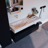 Mondiaz Alan Dlux badmeubel 130cm Urban - Cloud wastafel Frappe links - zonder kraangat