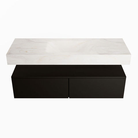 Mondiaz Alan Dlux badmeubel 130cm Urban - Cloud wastafel Ostra midden - zonder kraangat