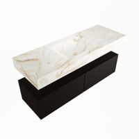 Mondiaz Alan Dlux badmeubel 130cm Urban - Cloud wastafel Frappe midden - met 1 kraangat