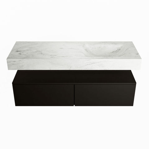 Mondiaz Alan Dlux badmeubel 130cm Urban - Cloud wastafel Opalo rechts - zonder kraangat