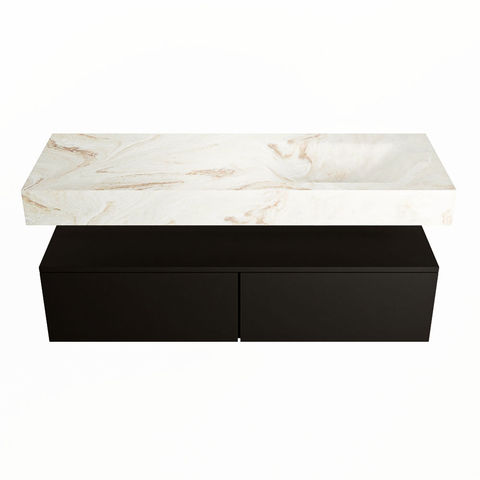Mondiaz Alan Dlux badmeubel 130cm Urban - Cloud wastafel Frappe rechts - met 1 kraangat