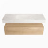 Mondiaz Alan Dlux badmeubel 130cm Washed Oak - Cloud wastafel Ostra midden - met 1 kraangat